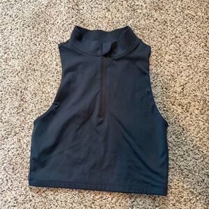 PARAGON Black High-Neck Crop Top